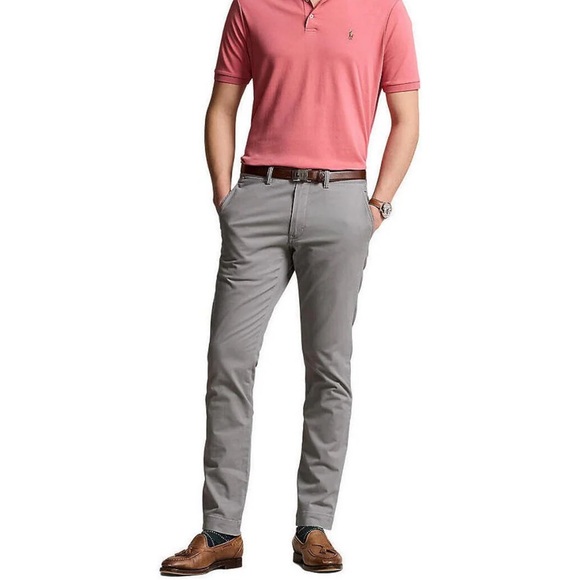 NWT Polo Ralph Lauren Slim Fit Stretch Chino Light Gray Pants - Picture 3 of 5